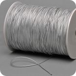 Elastisch koord 2mm, zilver, textiel omsponnen, rol 500m