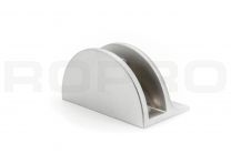 Glassplattenträger mattverchromt 50x27mm halbrund mit steg