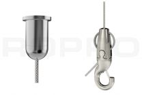 Steel cable hanging set with steel cable and hook