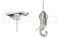 Steel cable hanging set with suspended ceiling clip and hook