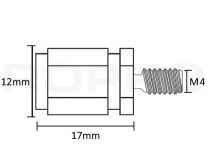 Letterfix standoffs Large M4 external thread nickel plated