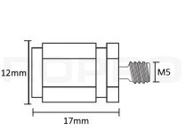 Letterfix Large M5 short external thread nickel plated