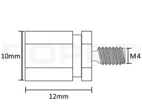 Letterfix standoffs Small M4 external thread brass