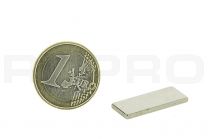 Magneetblok 25x10mm, 2mm dikte, N35