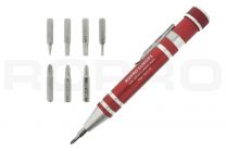 Stylo tournevis multi avec plusieurs embouts rouge