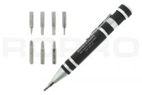 Multi screwdriver pen with multiple bits black