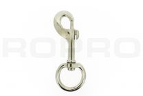 Musketonhaak met ovale wervel 100x28mm vernikkeld