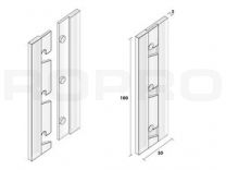 Kunststof French cleat Z-profiel ophangsysteem 100 x 30mm