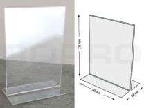 T-shaped Sign holders, vertical format, polysterene clear A5