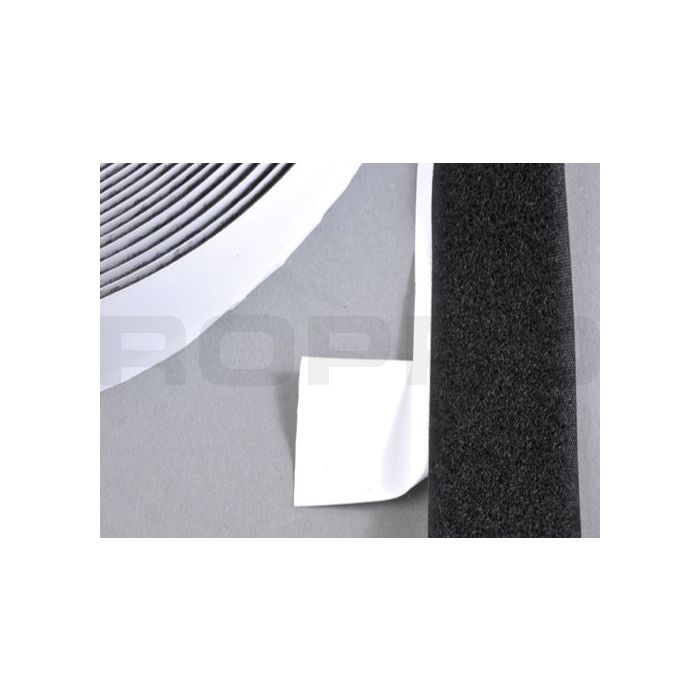 klittenband,LUS zelfklevend, 25 mm x 25 mtr zwart klittenband,LUS zelfklevend, 25 mm x 25 mtr zwart