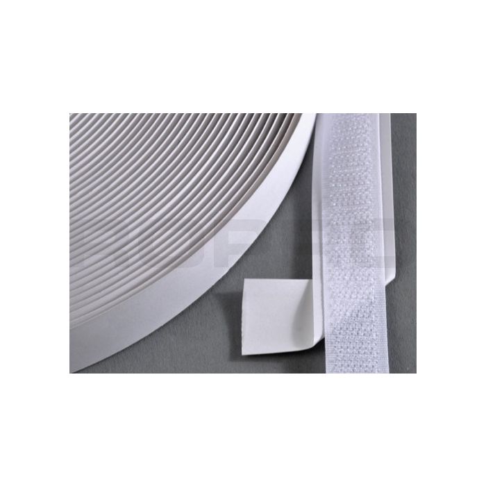 klittenband,HAAK zelfklevend, 16 mm x 25 mtr wit klittenband,HAAK zelfklevend, 16 mm x 25 mtr wit