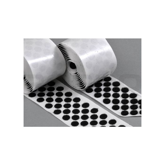 Klittenbandrondjes zelfklevend H+L Ø 10 mm zwart Klittenbandrondjes zelfklevend H+L Ø 10 mm zwart