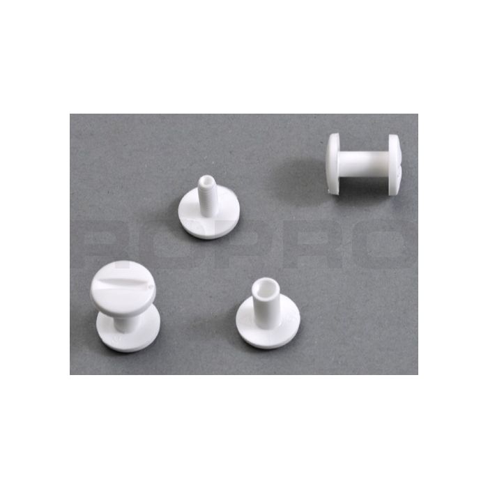 Boekschroef kunststof wit 5 x 8 mm Boekschroef kunststof wit 5 x 8 mm