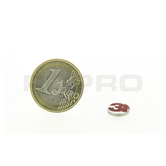 Disque magnétique auto-adhésif, Ø9,5mm, épaisseur 1,5mm, N35 Disque magnétique auto-adhésif, Ø9,5mm, épaisseur 1,5mm, N35
