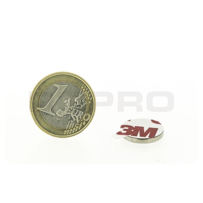 Disque magnétique auto-adhésif, Ø15mm, épaisseur 2mm, N35 Disque magnétique auto-adhésif, Ø15mm, épaisseur 2mm, N35