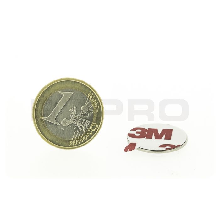 Disque magnétique auto-adhésif, Ø20mm, épaisseur 1mm, N35 Disque magnétique auto-adhésif, Ø20mm, épaisseur 1mm, N35