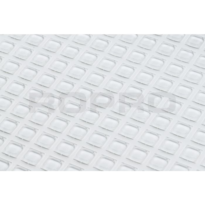 Elastikpuffer 10mm quadratisch 2,5mm hohe transp. 350St. Elastikpuffer 10mm quadratisch 2,5mm hohe transp. 350St.