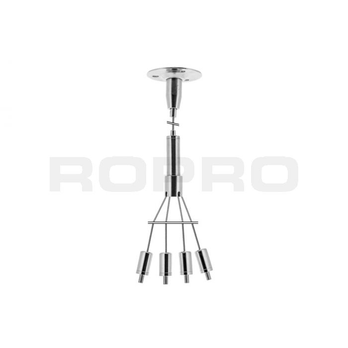 Kit de suspension par câble 10 avec fendeur & 4 fixations M4 Kit de suspension par câble 10 avec fendeur & 4 fixations M4
