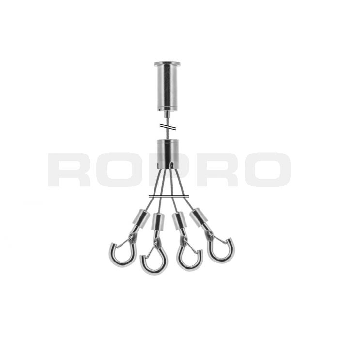 Kit de suspension par câble 23 avec fendeur & 4x 40cm câbles Kit de suspension par câble 23 avec fendeur & 4x 40cm câbles