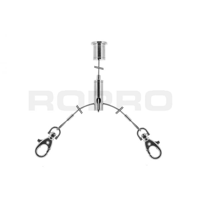 Kit de suspension par câble 8 avec fendeur & 2 mousquetons Kit de suspension par câble 8 avec fendeur & 2 mousquetons