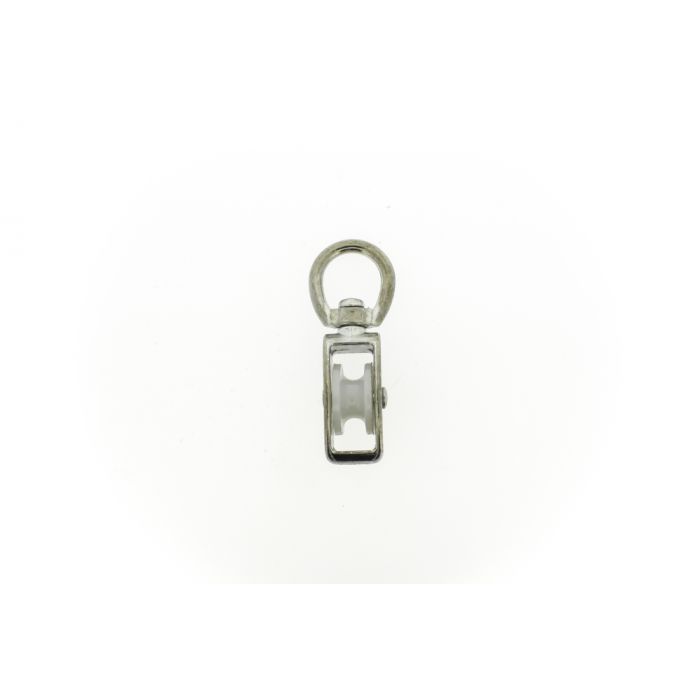 Katrol 20mm enkel met wervel 15mm verzinkt Katrol 20mm enkel met wervel 15mm verzinkt