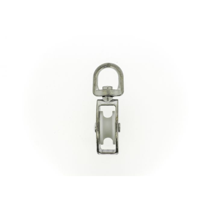 Katrol 30mm enkel met wervel 20mm verzinkt Katrol 30mm enkel met wervel 20mm verzinkt