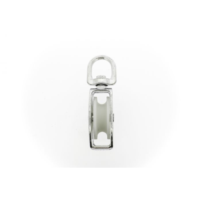 Katrol 40mm enkel met wervel 20mm verzinkt Katrol 40mm enkel met wervel 20mm verzinkt