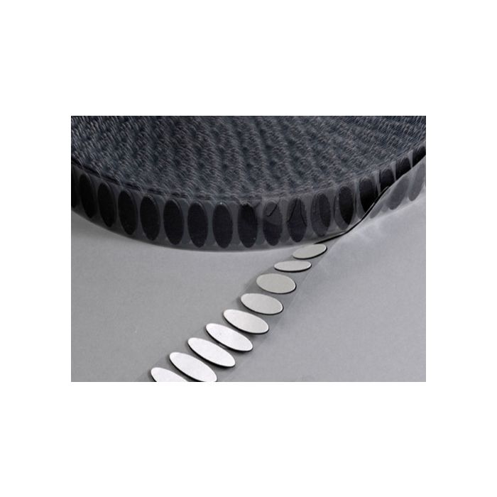 Klittenband ovaal zelfklevend H+L 35x12 mm zwart Klittenband ovaal zelfklevend H+L 35x12 mm zwart