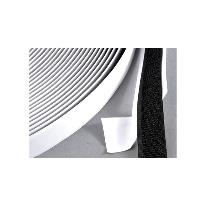 klittenband,HAAK zelfklevend, 16 mm x 25 mtr zwart klittenband,HAAK zelfklevend, 16 mm x 25 mtr zwart
