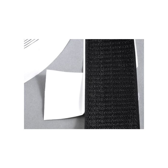 klittenband,HAAK zelfklevend, 50 mm x 25 mtr zwart klittenband,HAAK zelfklevend, 50 mm x 25 mtr zwart