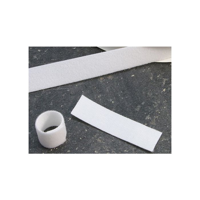 Hook & Loop fasteners, back to back, 25 mm x 25 mtr white Hook & Loop fasteners, back to back, 25 mm x 25 mtr white