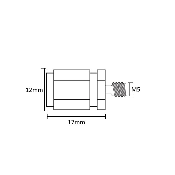 Letterfix Grand M5 filetage extérieur court plaqué nickel Letterfix Grand M5 filetage extérieur court plaqué nickel