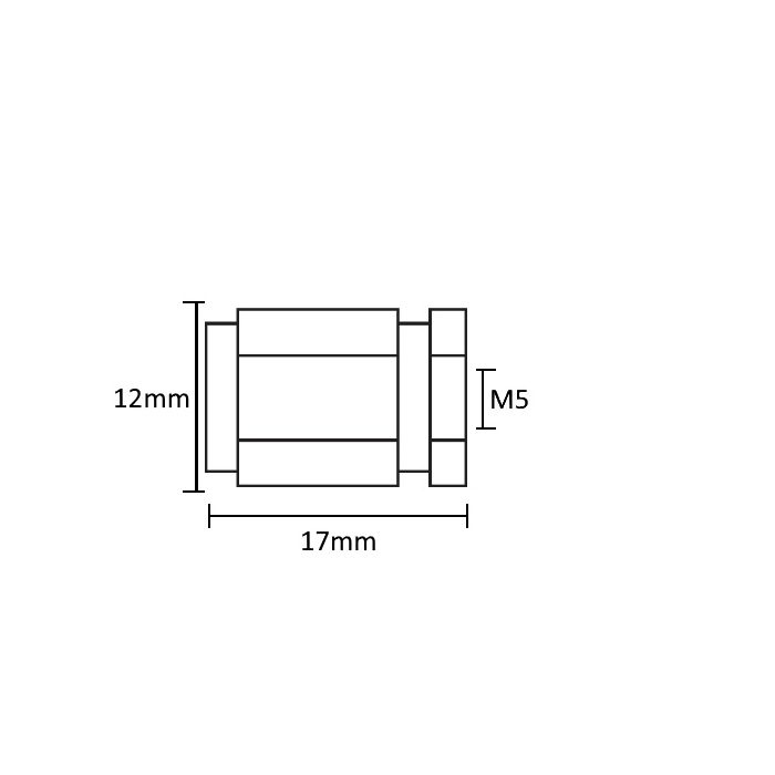 Letterfix standoffs Large M5 internal thread nickel plated