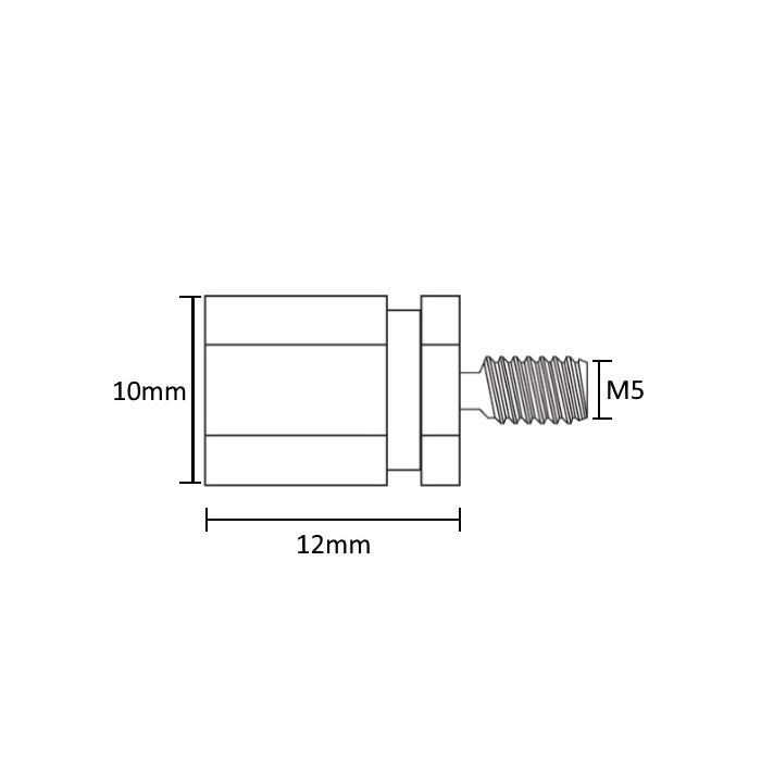 Letterfix standoffs Small M5 external thread brass