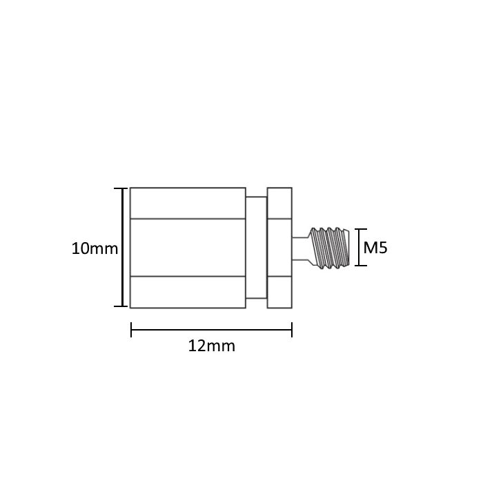 Letterfix Small M5 short external thread nickel plated
