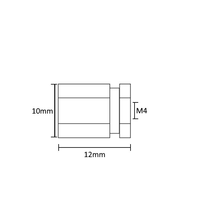 Letterfix standoffs Small M4 internal thread nickel plated