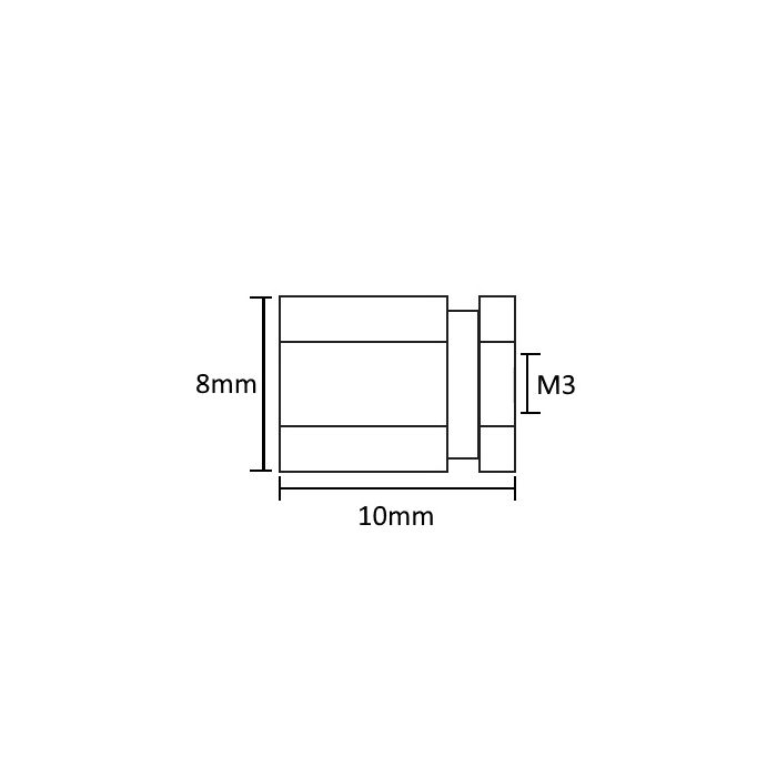 Letterfix standoffs Mini M3 internal thread nickel plated Letterfix standoffs Mini M3 internal thread nickel plated