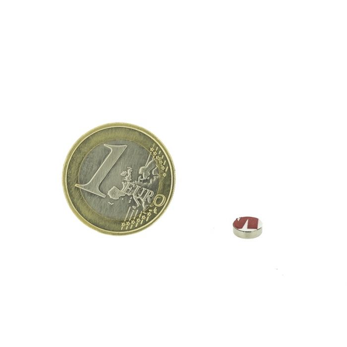 Selbstklebende Scheibenmagnete 6mm diameter, Höhe 2mm, N35 Selbstklebende Scheibenmagnete 6mm diameter, Höhe 2mm, N35