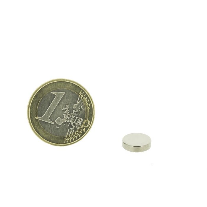 Magnetic disc 10mm diameter, thickness 2,5mm, N35 Magnetic disc 10mm diameter, thickness 2,5mm, N35