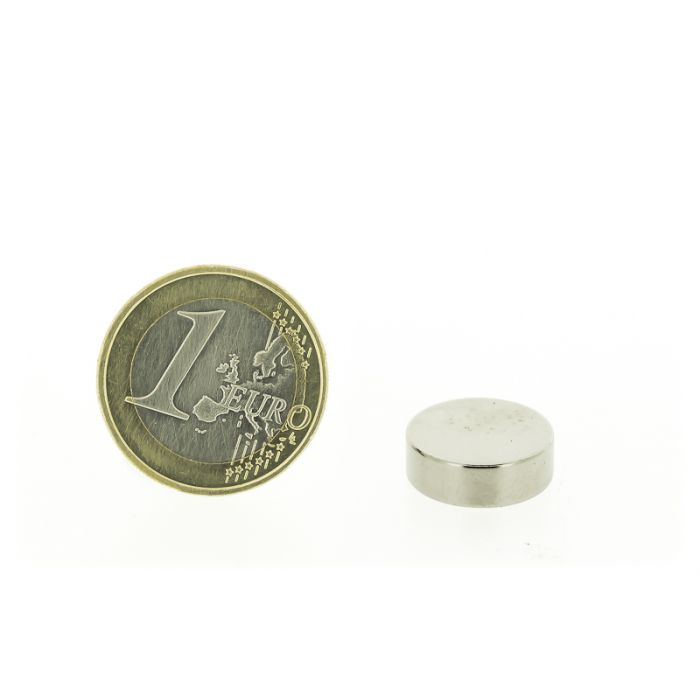 Magnetic disc 15mm diameter, thickness 5mm, N45 Magnetic disc 15mm diameter, thickness 5mm, N45