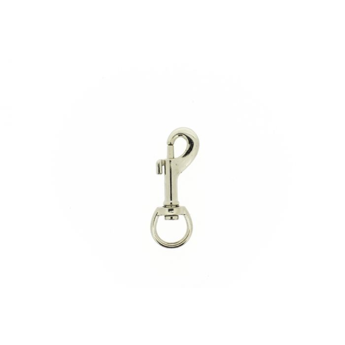Musketonhaak met ronde wervel 57x13mm vernikkeld