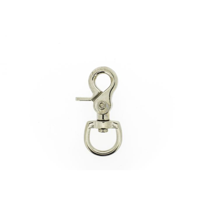 Musketonhaak met ronde wervel 68x20mm vernikkeld