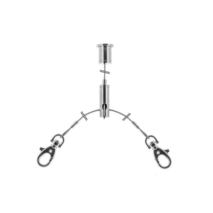 Steel cable suspension set 8 with splitter & 2 snap hooks