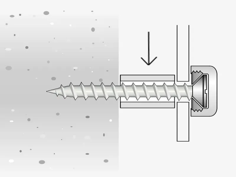Montage von Distanzh&uuml;lsen zur Befestigung von Paneelen an der Fassade